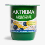 Йогурт Активиа Черника, Злаки, Лен 110гр