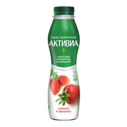 Питьевой йогурт Активиа Клубника-Земляника 650гр