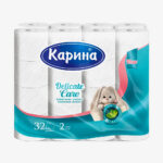 Туалетная бумага Карина Delicate Care 2-х слойная 32шт